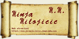 Minja Milojičić vizit kartica